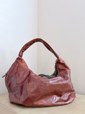 HOBO dark brown Leather Slouchy Hobo Bag